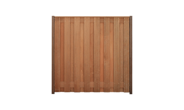 17-planks hardhouten schutting 180cm - hardhouten palen • Gras en Groen Schuttingen
