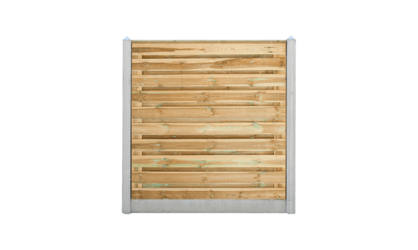 21-planks grenen schutting horizontaal - beton grijs 200cm • Gras en Groen Schuttingen