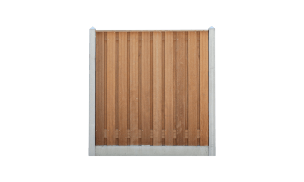 21-planks hardhouten schutting - beton grijs 200cm • Gras en Groen Schuttingen