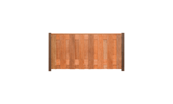 17-planks hardhouten schutting 90cm - hardhouten palen • Gras en Groen Schuttingen